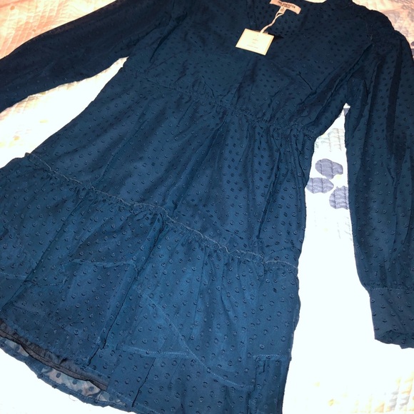 Tiered Ruffle Swiss Dot Fit-and-Flare Dress - Picture 7 of 7